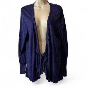 Daisy Fuentes Purple Orchid Draped Front Tie Cardigan, Women's Size XL